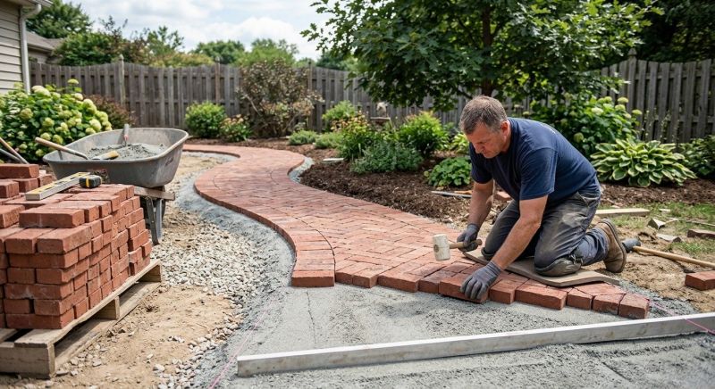Brick Hardscape Installation in Carlisle, MA