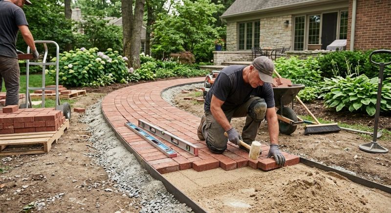 Brick Hardscape Installation in Groveland, MA