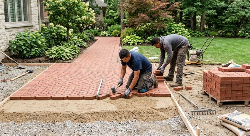 Brick Hardscape Installation in Haverhill, MA