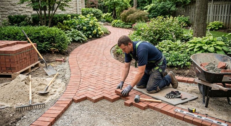 Brick Hardscaping Installation in Acton, MA