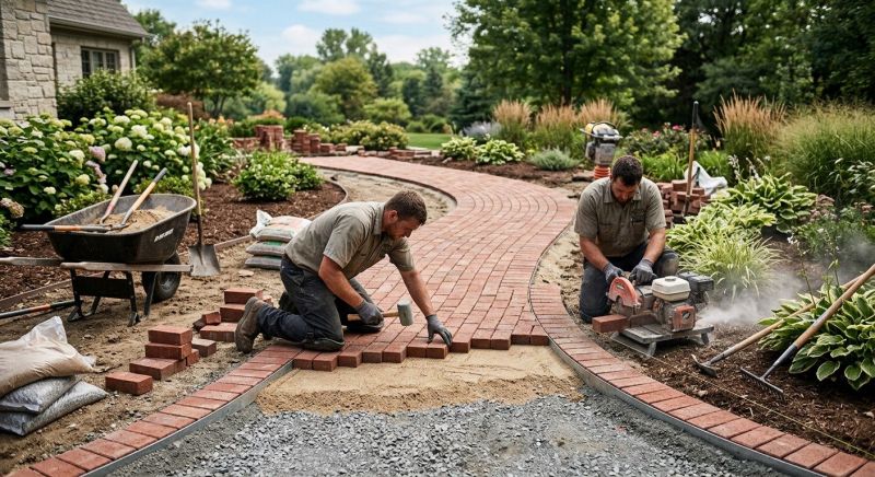 Brick Hardscaping Installation in Lawrence, MA
