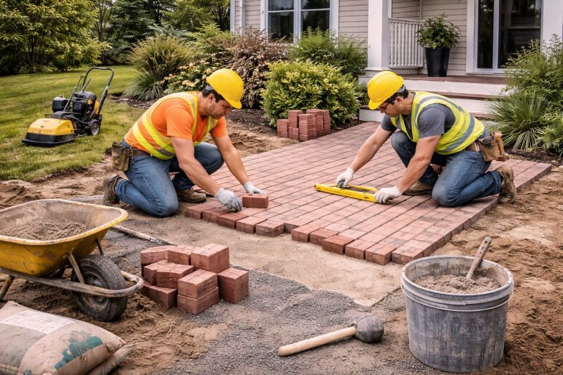 Brick Paving Installation in Stow, MA