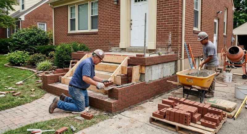 Brick Porch Installation in Nashua, NH