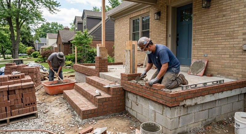 Brick Porch Installation in Nashua, NH