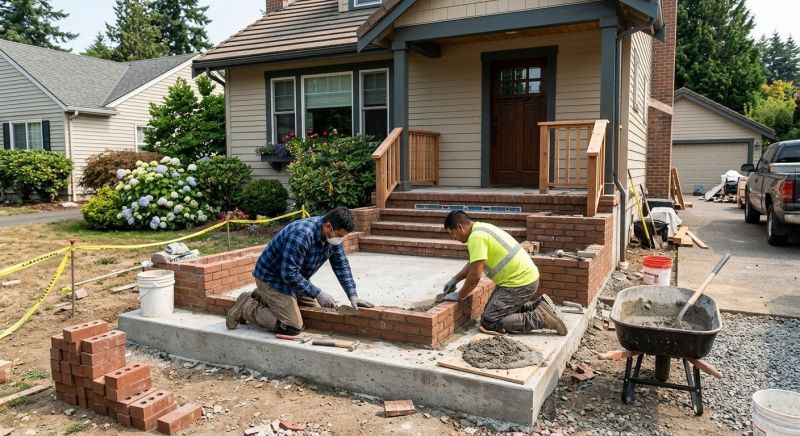 Brick Porch Installation in Nashua, NH