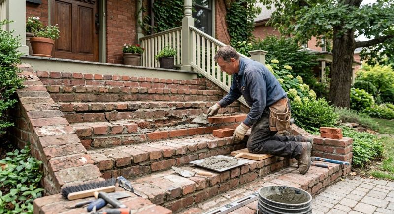 Brick Stairs Repair in Littleton, MA