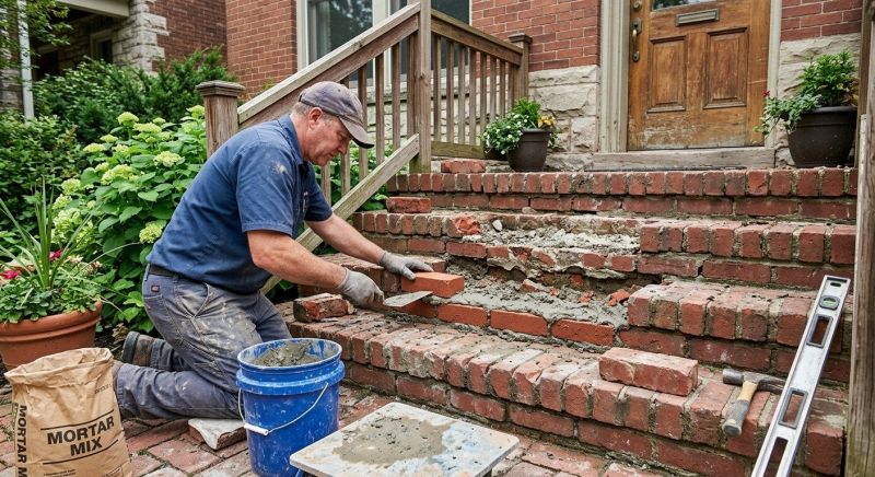 Brick Stoop Repair in Nashua, NH