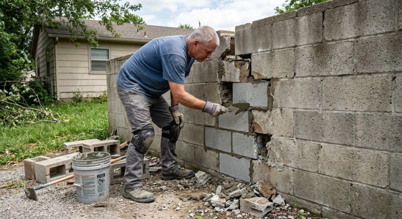 Concrete Block Repair in North Reading, MA