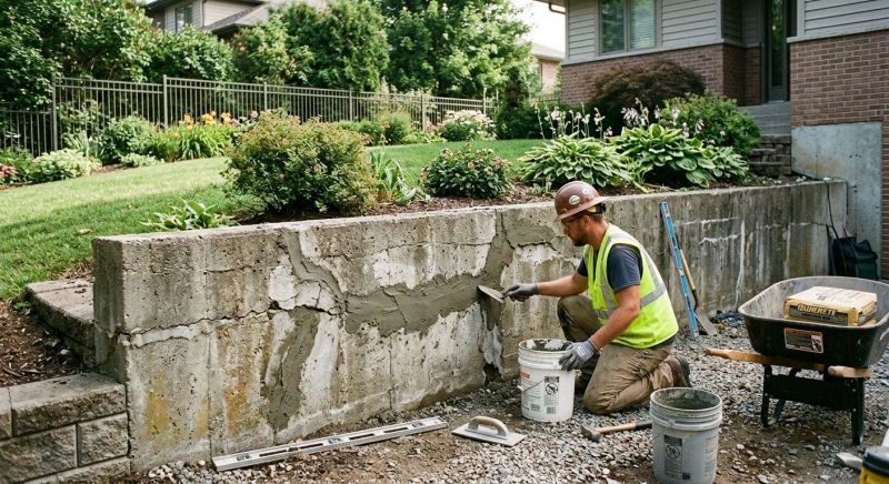 Retaining Wall Repair in Tewksbury, MA